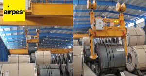Installation of a new 36 t. coil lifting tong for Algeposa Group - Airpes