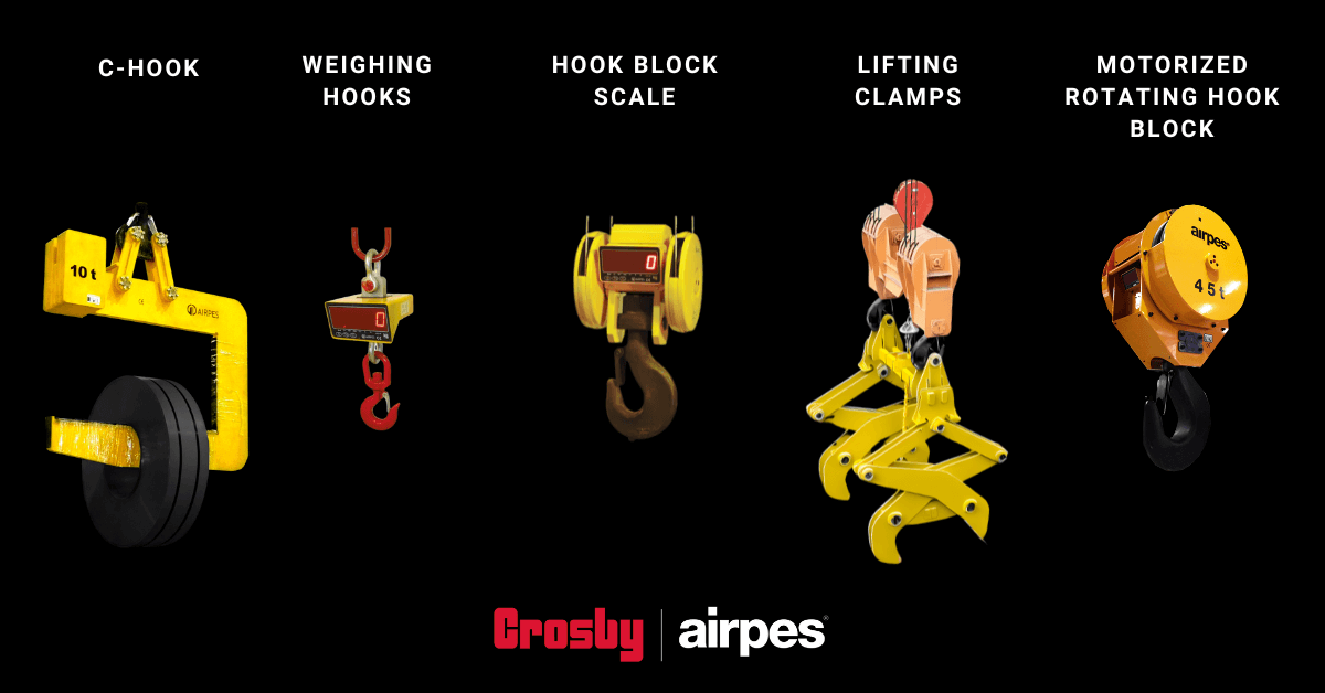 Crosby Airpes' lifting hooks for cranes