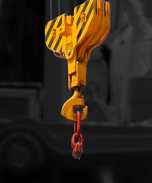 5 Heavy-duty crane hook blocks lifting large industrial loads