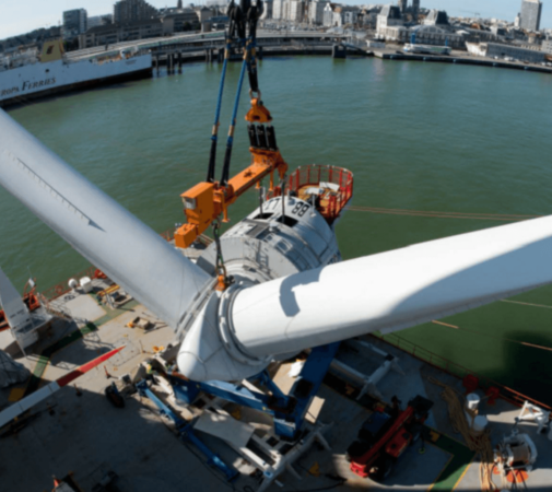 2209-AIR-02-Offshore Wind Projects Offshore wind turbine installation from vessel using crane and lifting system
